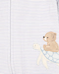 BEBE AXEL STRIPE ORGANIC LS  ZIPSUIT