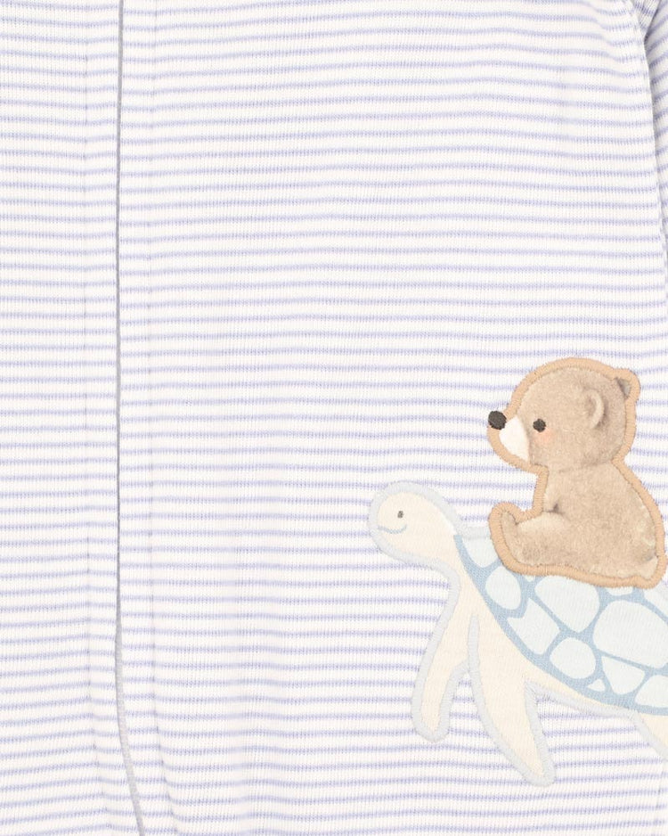 BEBE AXEL STRIPE ORGANIC LS  ZIPSUIT