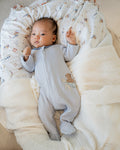 BEBE AXEL STRIPE ORGANIC LS  ZIPSUIT