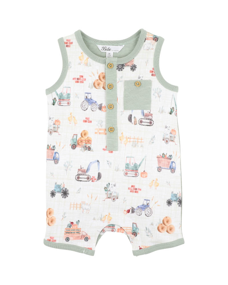 BEBE CLAYTON PRINT SHEEP  ROMPER