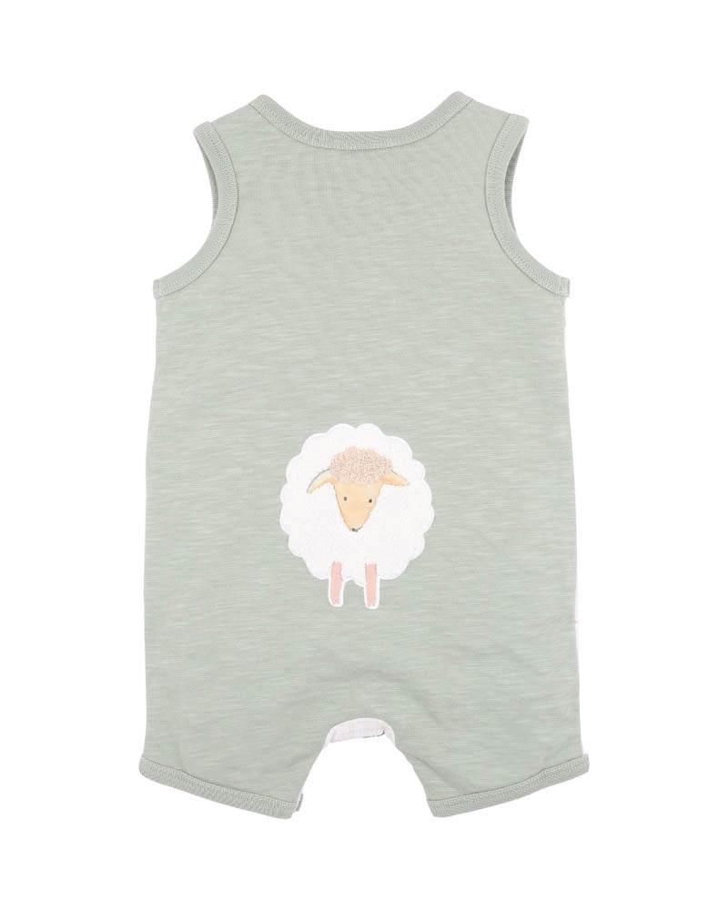 BEBE CLAYTON PRINT SHEEP  ROMPER