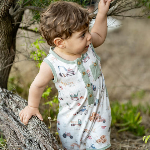 BEBE CLAYTON PRINT SHEEP  ROMPER