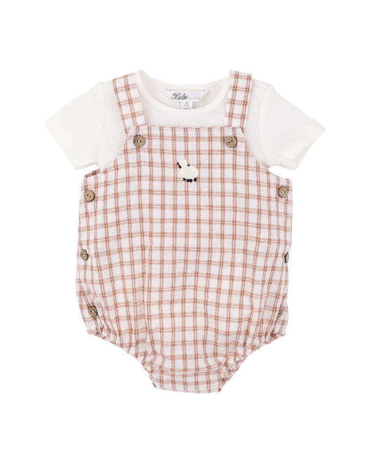 BEBE CLAYTON CHECK BODYSUIT 2 PIECE SET