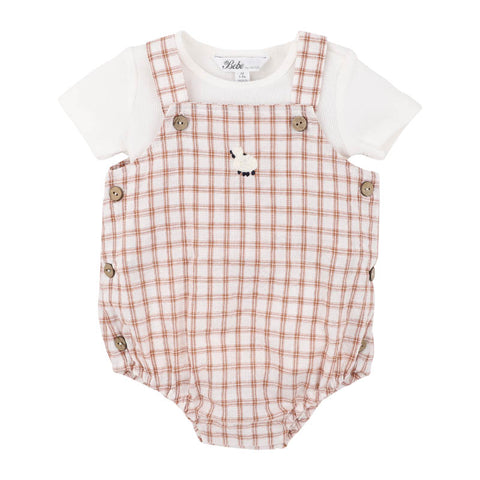 BEBE CLAYTON CHECK BODYSUIT 2 PIECE SET