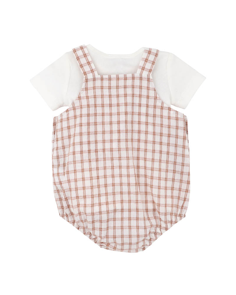 BEBE CLAYTON CHECK BODYSUIT 2 PIECE SET