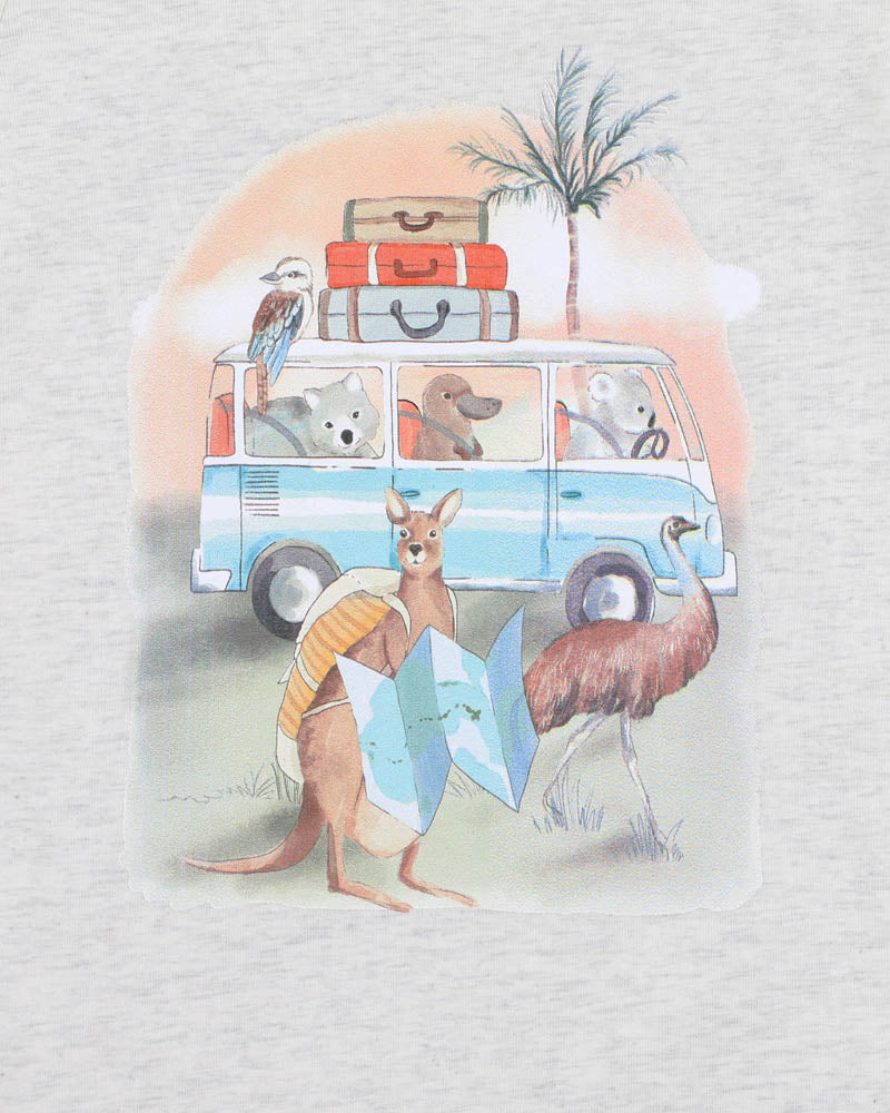 BEBE  IVAN CAMP SCENE SS  ROMPER