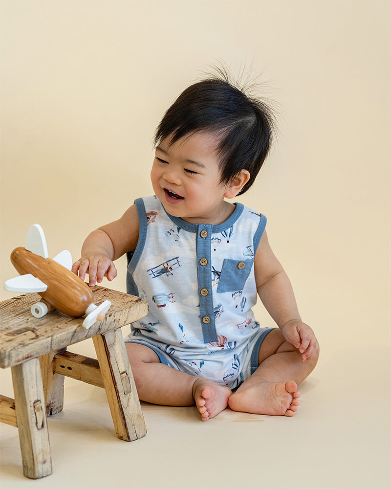 BEBE HARLAN AEROPLANE  ROMPER