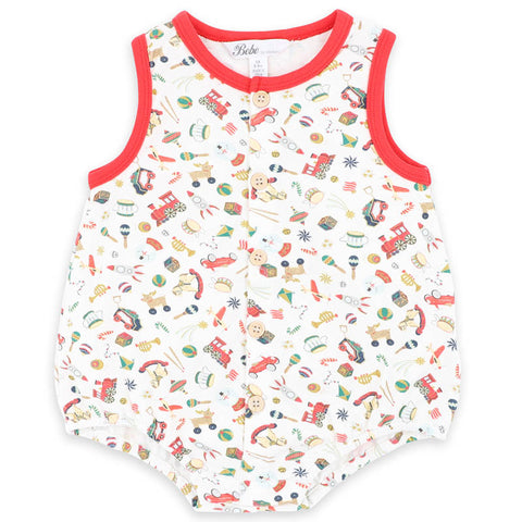 BEBE FESTIVE TOY PRINT BODYSUIT