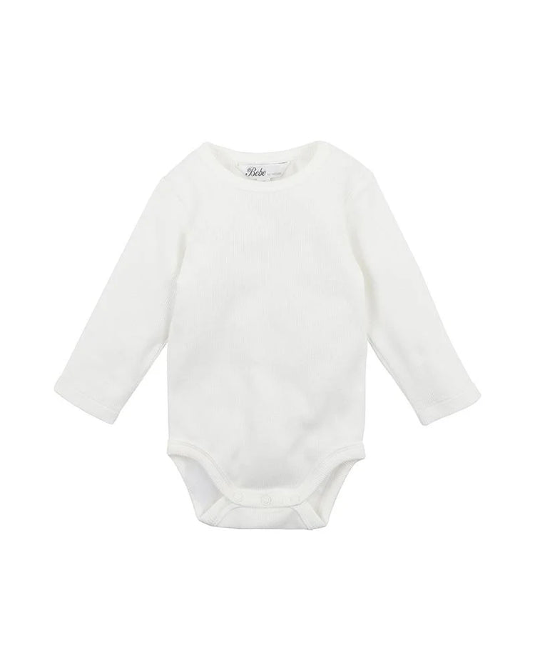 BEBE RIB LS Bodysuit Cloud