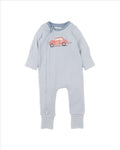 BEBE ALVIN STRIPE ORGANIC LS ZIPSUIT