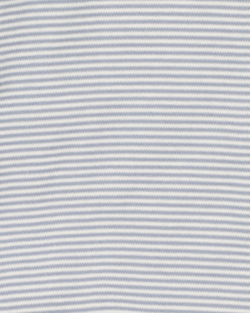 BEBE ALVIN STRIPE ORGANIC LS ZIPSUIT