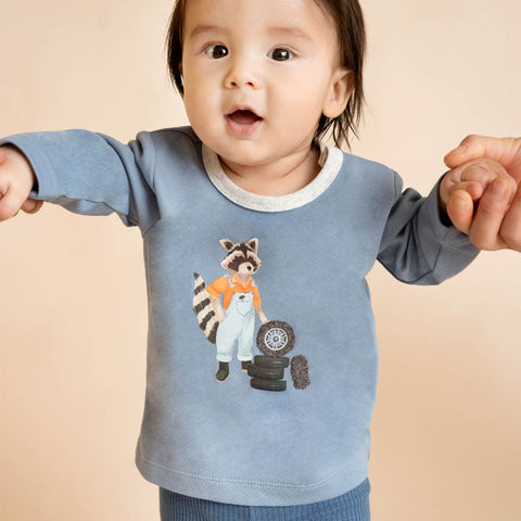 BEBE  ALVIN RACCOON ORGANIC LS TEE