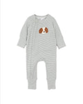 BEBE OTTO STRIPE ORGANIC ZIPSUIT
