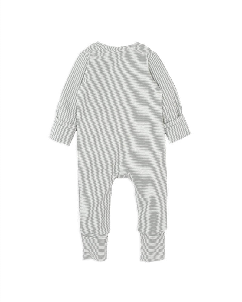 BEBE OTTO STRIPE ORGANIC ZIPSUIT