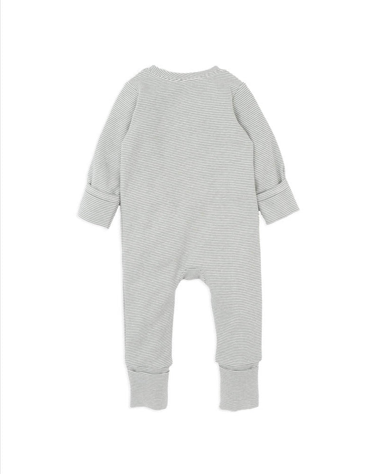 BEBE OTTO STRIPE ORGANIC ZIPSUIT