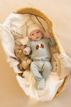 BEBE OTTO STRIPE ORGANIC ZIPSUIT