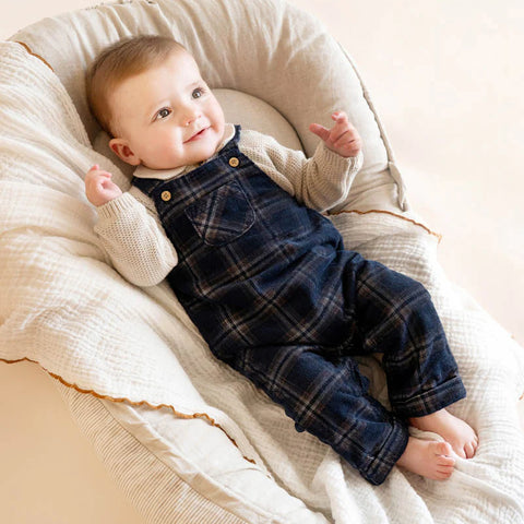 BEBE JAKE CHECK CORD OVERALLS