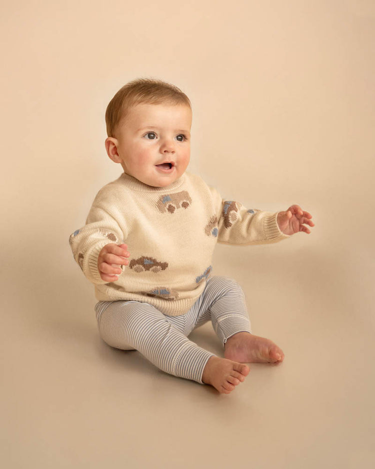 BEBE ALVIN STRIPE ORGANIC LEGGINGS