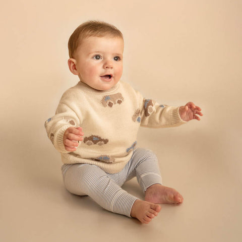 BEBE ALVIN STRIPE ORGANIC LEGGINGS