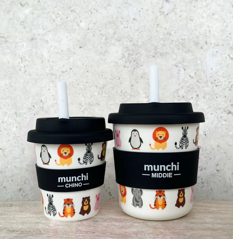 Munchi Middie 8oz Zoo Babychino Cup - Straw Included