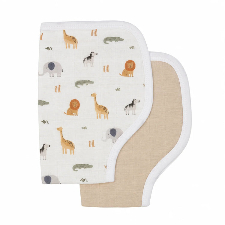 ALL4ELLA Wild Animals Organic Burp Cloths 2pk