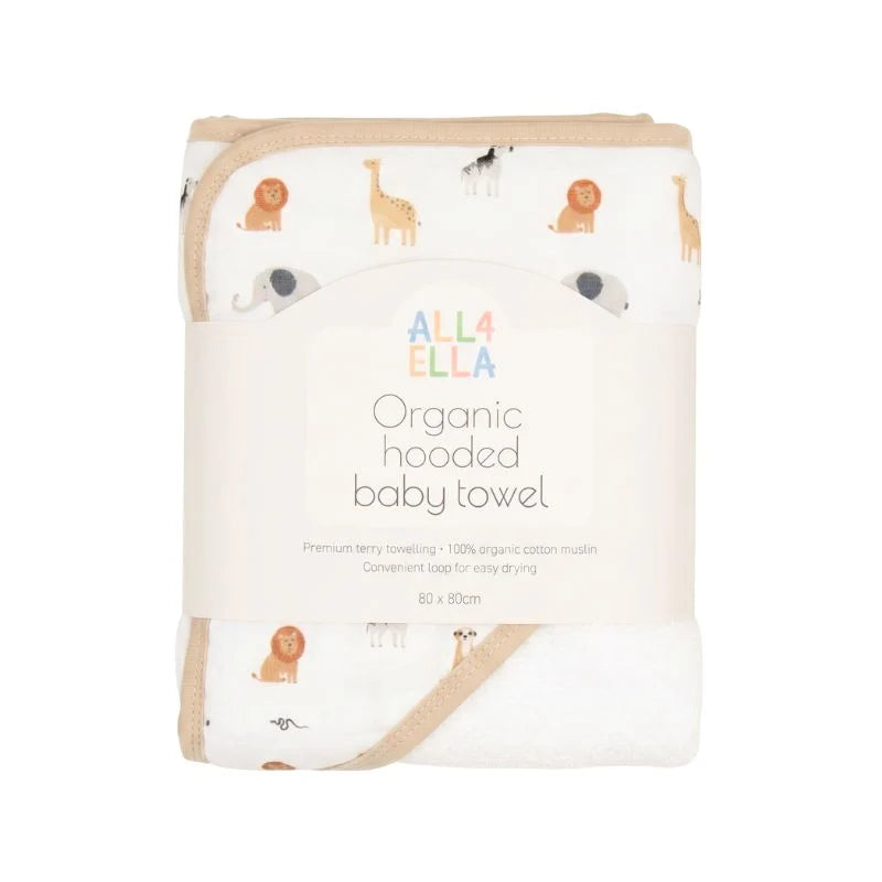 ALL4ELLA Wild Animals Hooded Towel