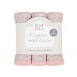 ALL4ELLA Blossom Organic Wash Cloths 3pk