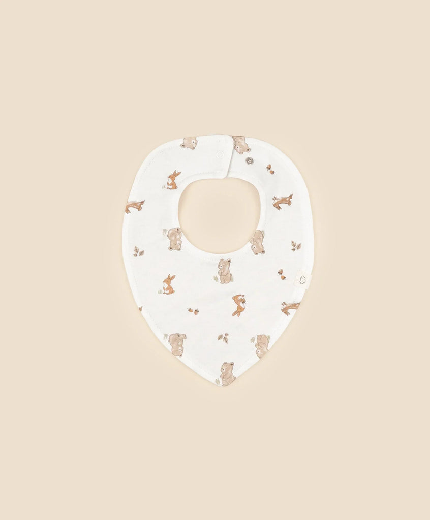Lummi in Colour Organic Cotton Triangle Bib - Bear & Bunny