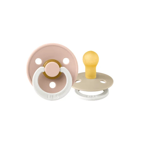 BIBS Dummies Blush/Vanilla GLOW Round, Latex (2pk)- Size2