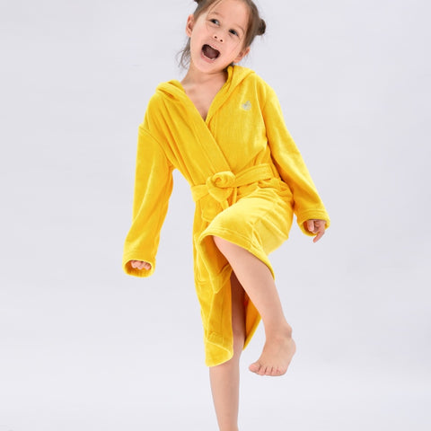 Seasnail Bathrobe For Kids-Lemon Yellow