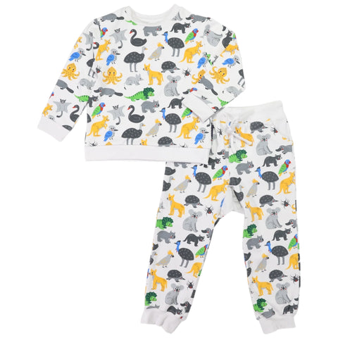 Korango Australian Animals Pyjamas Grey