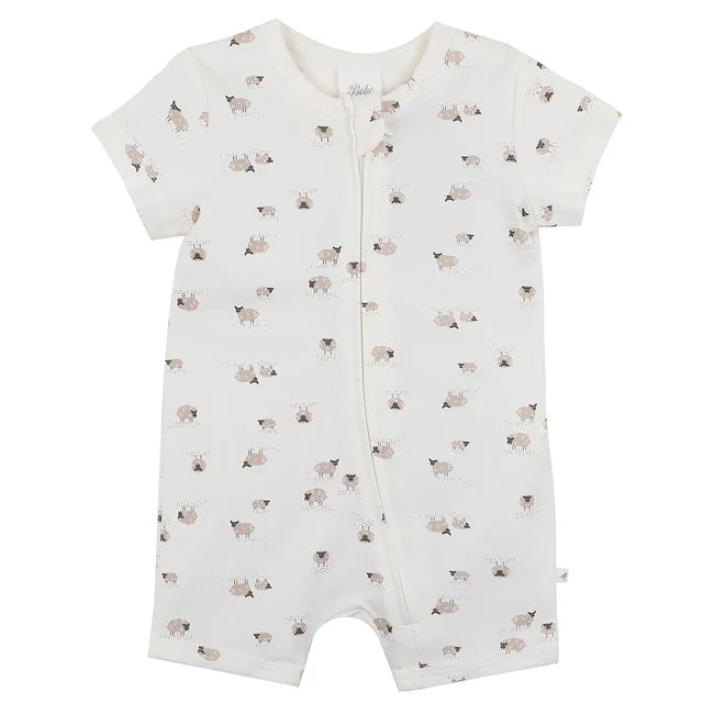 BEBE Organic Short Sleeve Romper Sheep