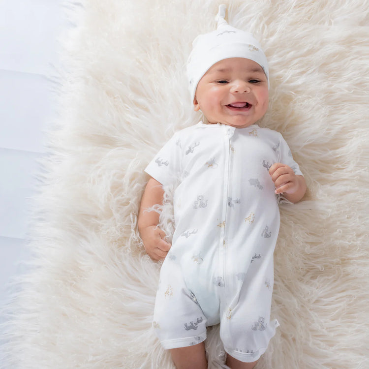 BEBE SAFARI ORGANIC SHORT SLEEVE ROMPER