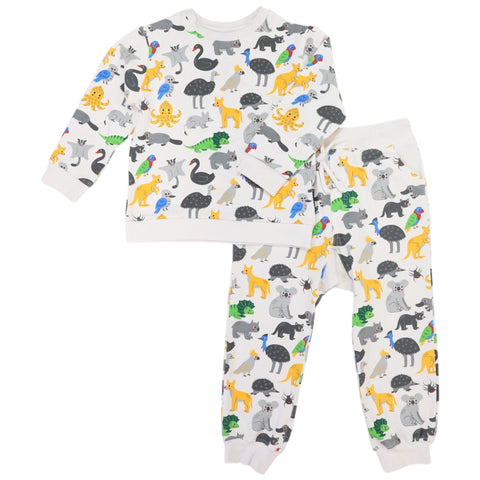 Korango Australian Animals Pyjamas Grey