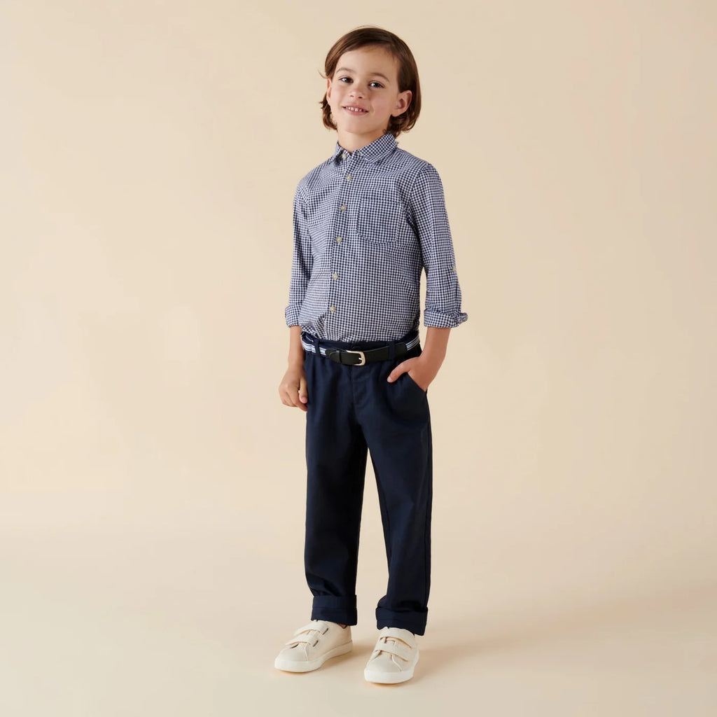 Desinger Kidz Finley Linen Pants - Navy