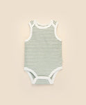 Lummi in Colour Organic Cotton Singlet Bodysuit - FOREST STRIPES