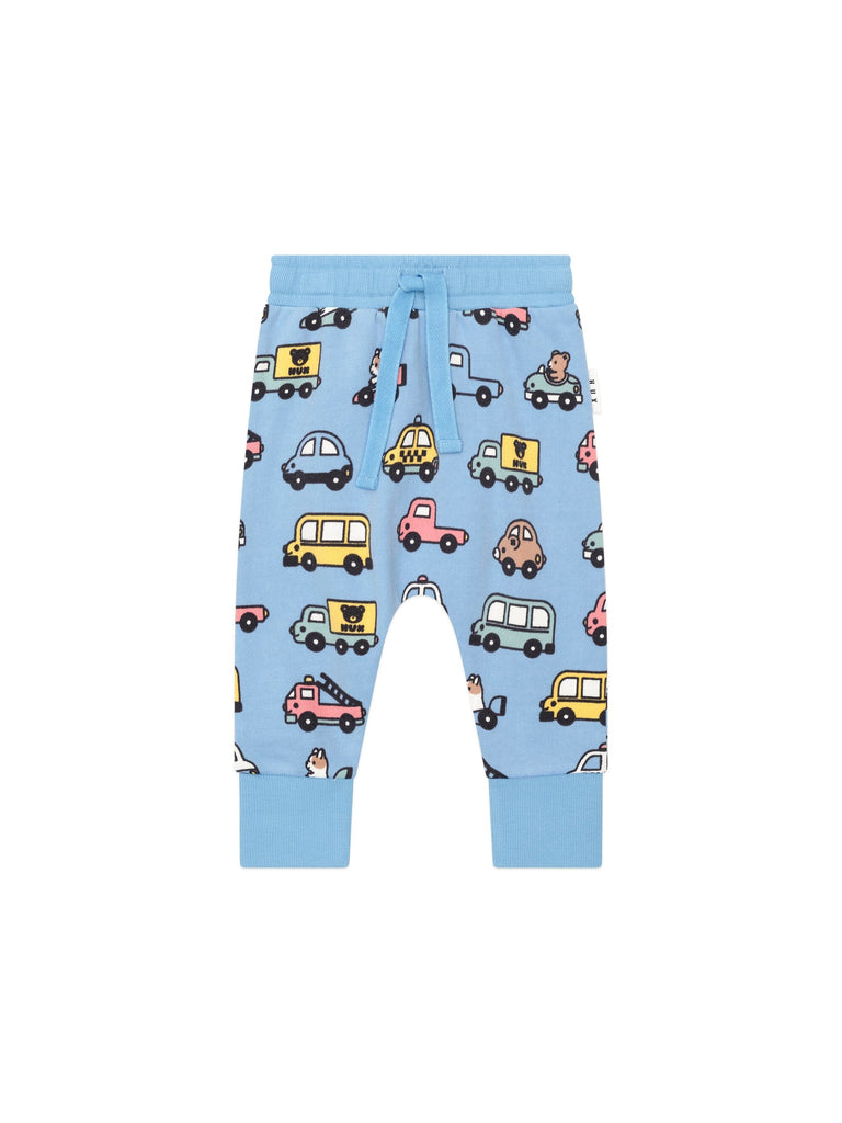 Huxbaby Size 1 Huxmobile Top and Huxmobile Drop Crotch Pant Set with Free Blue Bunny Rattle Special Combo