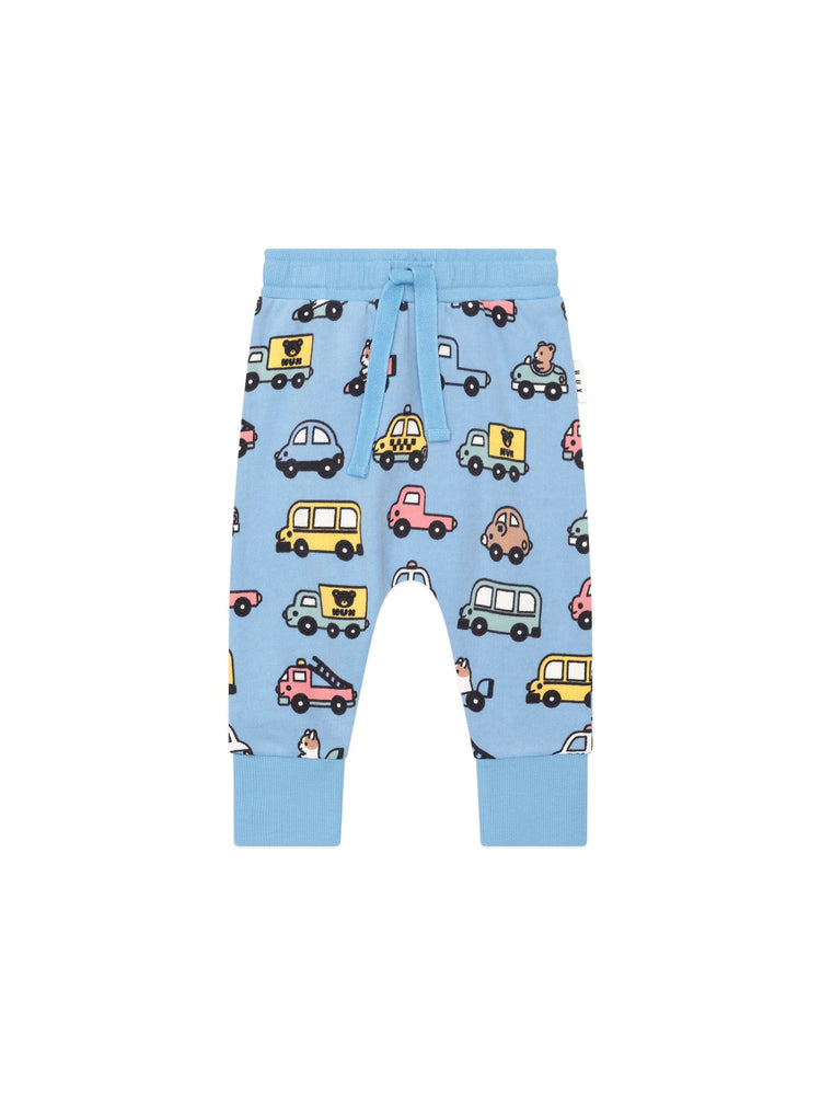 Huxbaby Size 1 Huxmobile Top and Huxmobile Drop Crotch Pant Set with Free Blue Bunny Rattle Special Combo