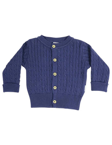 Korango Cable Knit Cardigan Navy