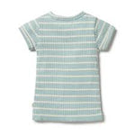 FOX & FINCH Pistachio Organic Stripe Rib Top