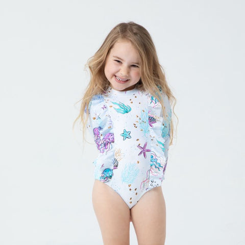 Lesimo Girls Long Sleeves One Piece Rashguard - Jelly Joy