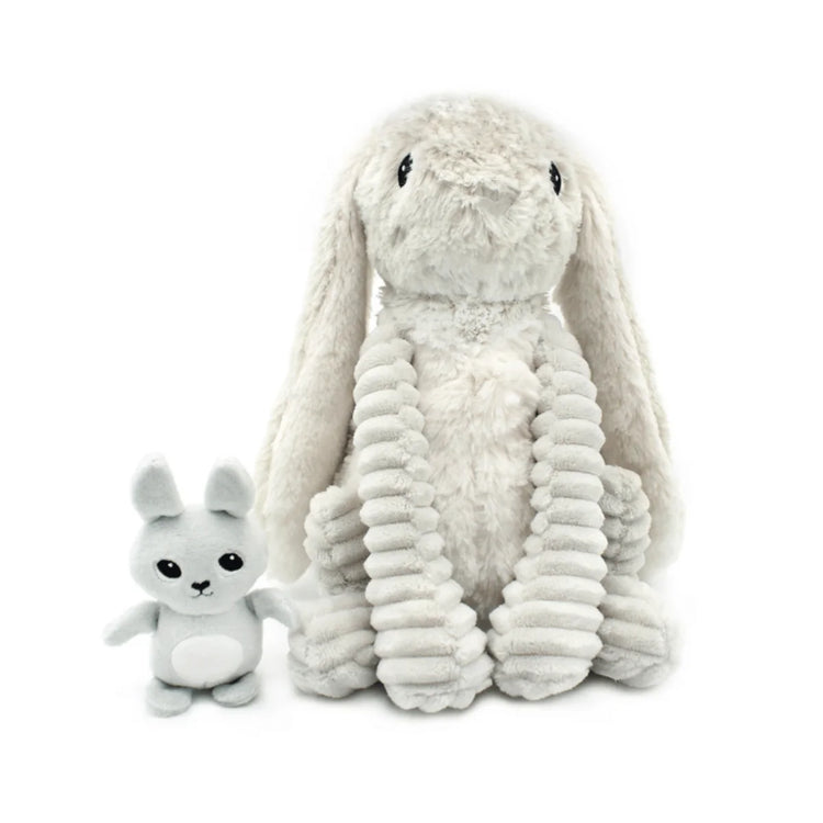 Les Ptipotos Toudou the Rabbit, Mum & Baby - Grey