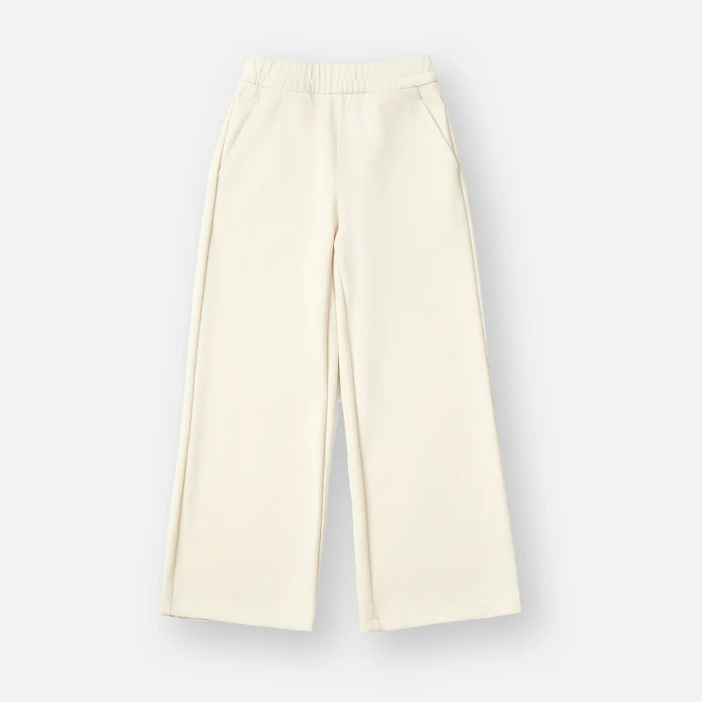 Lesimo Girls Wide Leg Cupro Pants - Oyster White