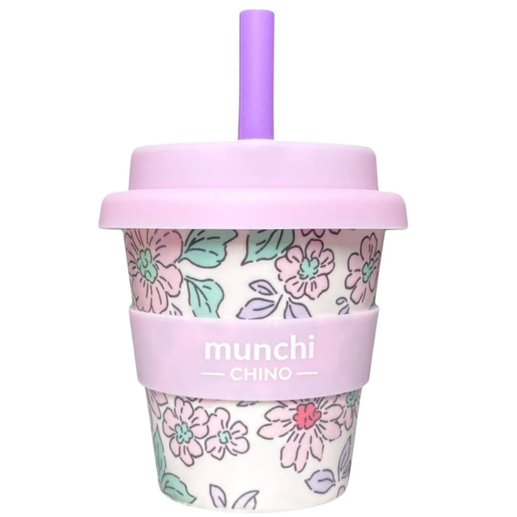 Munchi Chino Lily Babychino Cup - Straw Included (Pink/Purple)