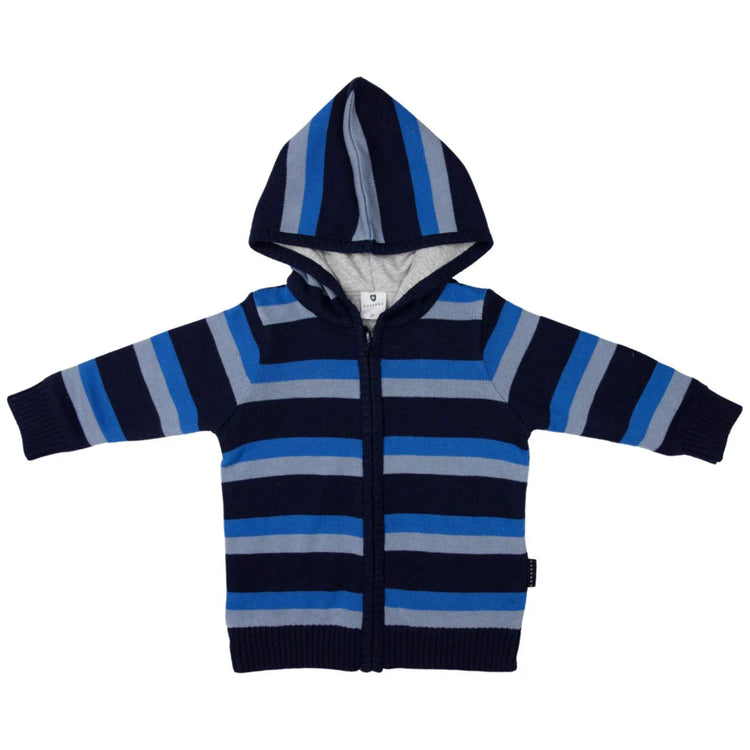 KORANGO LINED KNIT JACKET BLUE STRIPE