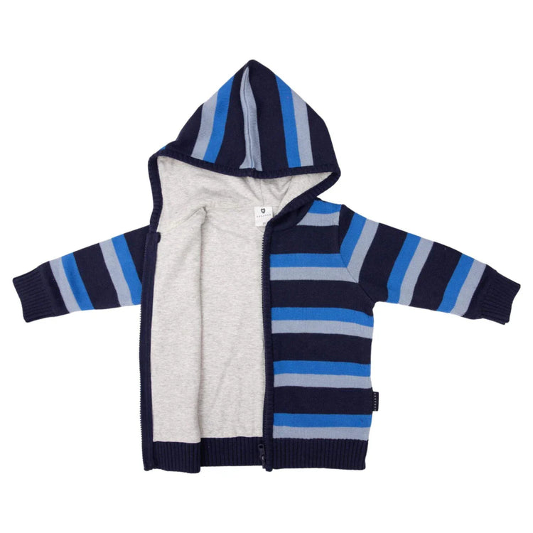 KORANGO LINED KNIT JACKET BLUE STRIPE