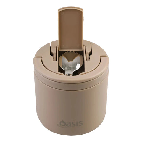 Oasis Insulated Food Flask With Quick Release Lid 550ml - Latte