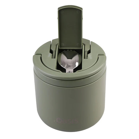 Oasis Insulated Food Flask With Quick Release Lid 550ml - Olive Green