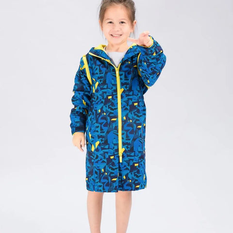 Seasnail Swim Parka For Kids- Peacock Blue