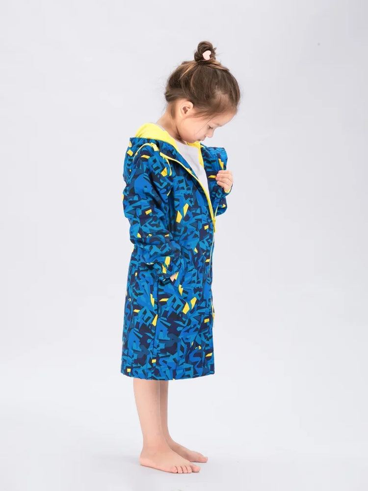 Seasnail Swim Parka For Kids- Peacock Blue